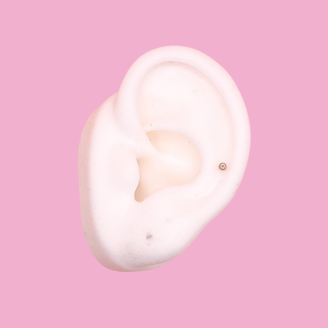 Mini Bezel Jewel Flatback Stud